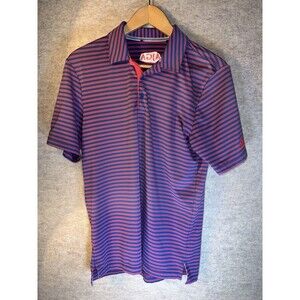 Adidas Men’s Golf Polo Size Small Pink Blue Stripe Embroidered